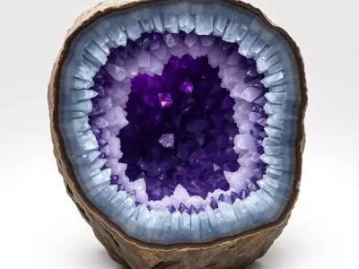 Detailed Amethyst Geode Crystal Low-poly 3D model
