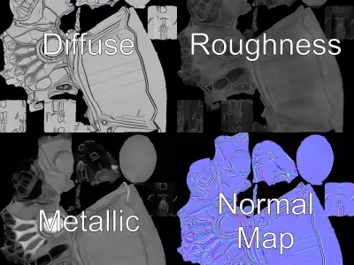 Futuristic Robotic Arm model pack Low-poly 3D model