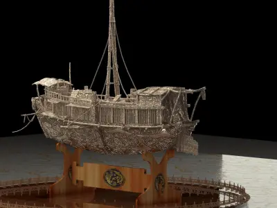 Chinese junk boat 3D model