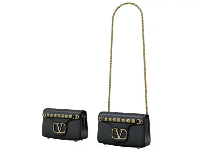 Valentino Stud Sign Nappa shoulder bag Low-poly 3D model