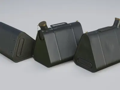 German triangular canister Low-poly 3D model