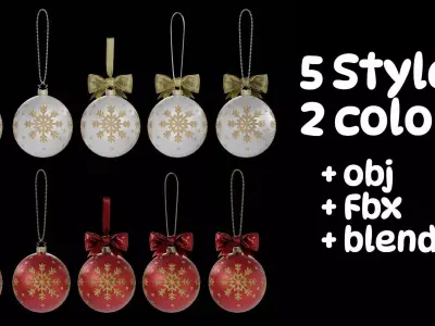 Christmas ornaments style1 3D model