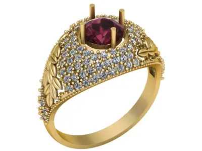 LUXURY HIP HOP RUBY RING 3D PRINTABLE MODEL 3D print model