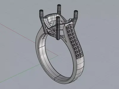 Solitaire Ring 3D print model 8