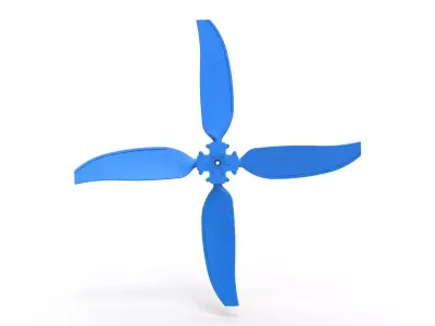 4 Blade Propeller of Drag racing Airboat Scale 1 to 25 3D print model