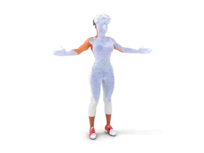Athletic Female Character Model Rigged and Animated Low-poly 3D model