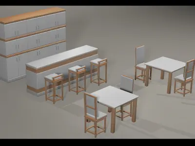 3D Restaurant Furniture 3D model