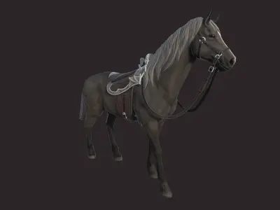 Horses horse Low-poly 3D model