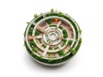 Circular Eco Building model pack Low-poly 3D model