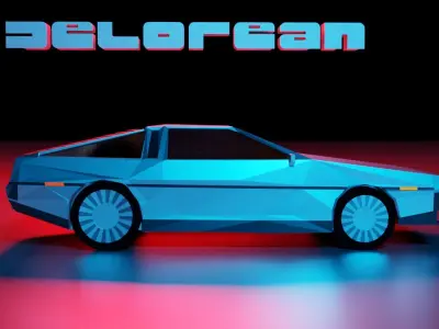 Delorean car 3D model