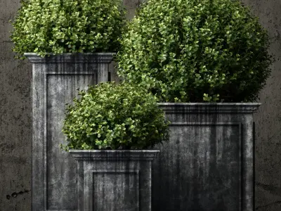 Restoration Hardware estate zinc framed panel planters 3D model