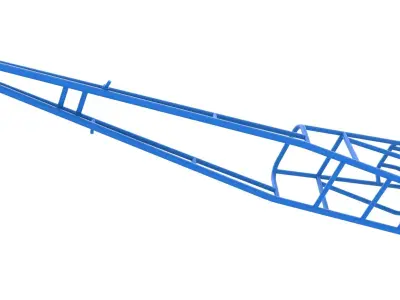 Frame of old school Front engine dragster V3 Scale 1 to 25 3D print model