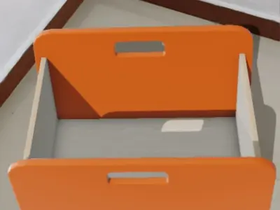 BacUp1Box Orange Low-poly 3D model