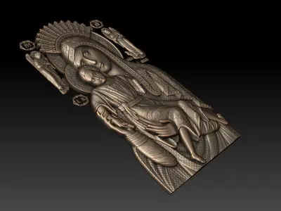 Kykkos icon of Mother of God All-Merciful 3D model