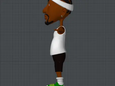 Sport man Low-poly 3D model