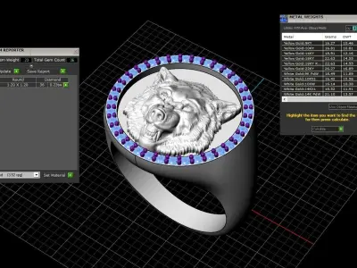 Wolf ring full inside 3D print model