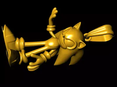 Sonic pendant charms - one inch pendant 3D print model
