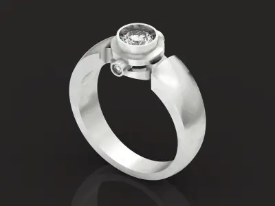 stylish man ring with stones 3D print model