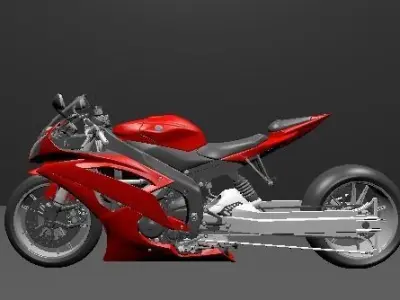 R6 street bike Low-poly 3D model
