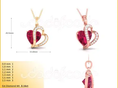 light weight yellow gold  diamond pendent -DOC-P8094 3D print model