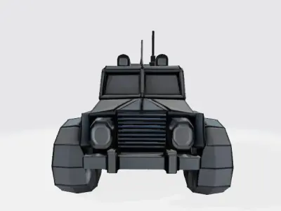 cyberpunk cartoon lowpoly black car Low-poly 3D model