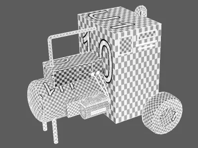 Old Portable Generator Low-poly 3D model