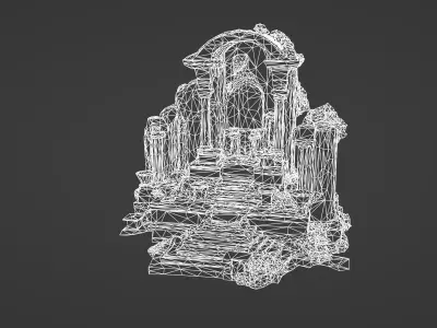 Ancient Mountain Shrine Ruins 3D model