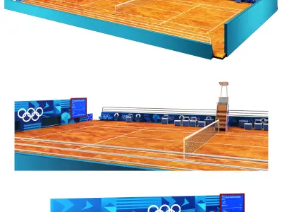 2024 Olympic Tennis Court 3D model