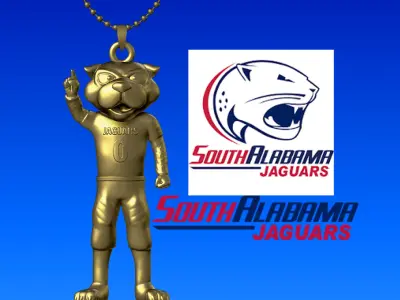 NCAA - Necklaces South Alabama Jaguars - Hanging Figurine 3D print model