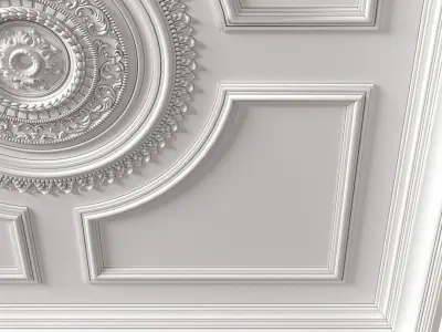 Ceiling classic coffered illuminated Modern Art Deco style  3D model