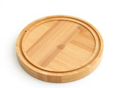 Round Wooden Coaster Model Pack Low-poly 3D model