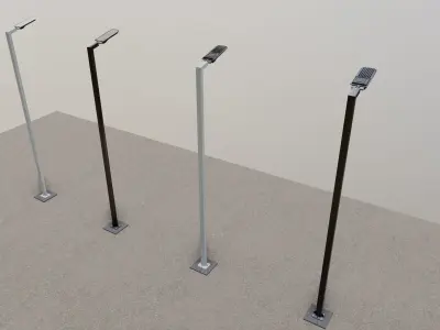 5 Meter Box Profile Lighting Pole 3D model