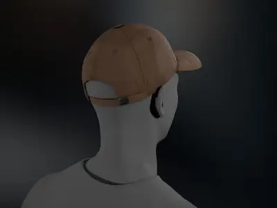 Brown Basketball Hat  Low-poly 3D model