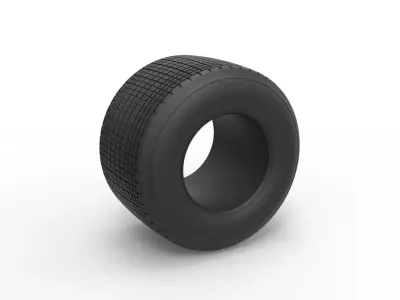 Dirt Sprint racing tire 11 Scale 1 to 25 3D print model
