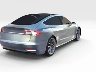Tesla Model 3 Silver 3D model