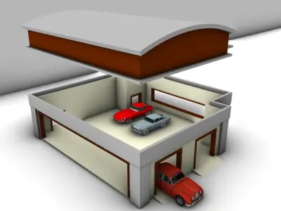 Diorama Garage  Diecast Garage 1 64 scale 3D print model