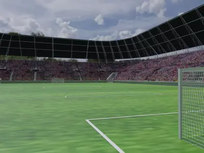 Soccer Stadium - Soccer Fans Low-poly 3D model
