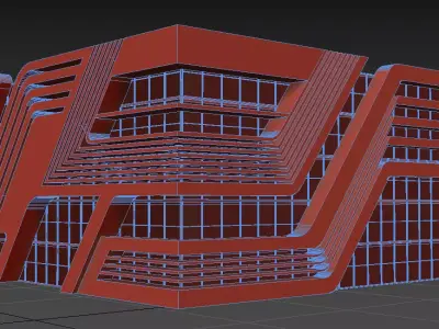 Modern Retail Building Model 3D model