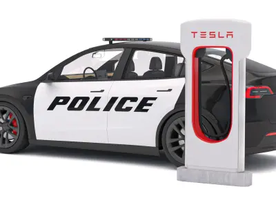Tesla Y Police and Supercharger V3 3D model