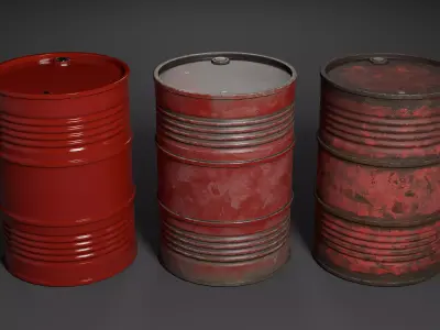 Oil Drum low-poly with LOD Low-poly 3D model