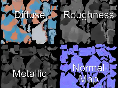 Cybernetic Warrior Femme Fatale  Sleek Armor  Silver Hair Low-poly 3D model