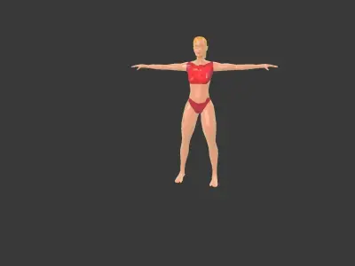 Low poly  3D model -ArchViz -Beach woman -50 Beach Sport Poses  Low-poly 3D model