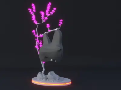 Sloth decorative lamp sculpture 3D model