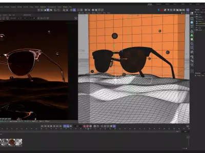 Glasses Product Promotion Scene Octane Render 3D model 3D model