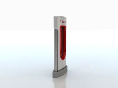 Tesla Electric Car Station 3D model
