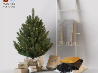 Christmas decorative set 3D model