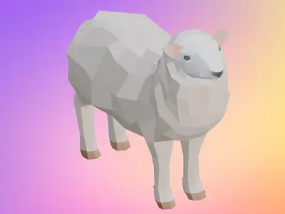 low poly sheep Low-poly 3D model purchase
