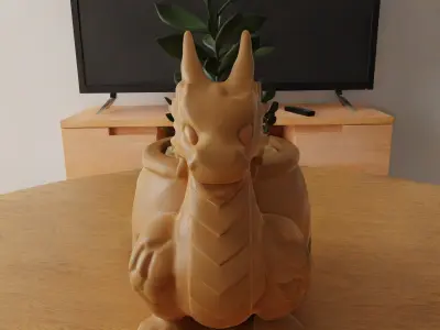dragon planter - vase - garden urn - candy dish - candle holder 3D print model