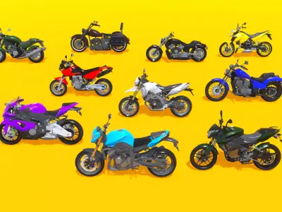 Bikes Pack - Low Poly Low-poly 3D model