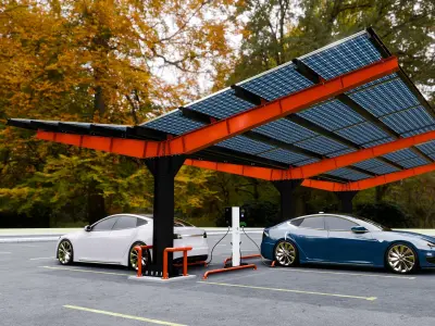 Y Type 4x2 Car Solar Carport 3D model